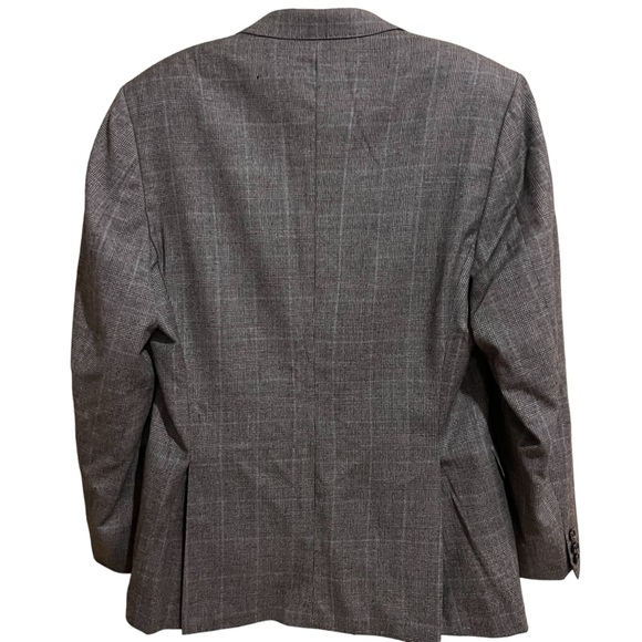 Lauren Ralph Lauren Men’s Blazer Suit Jacket Size 42 R Wool Gray Glen Plaid - Picture 2 of 15